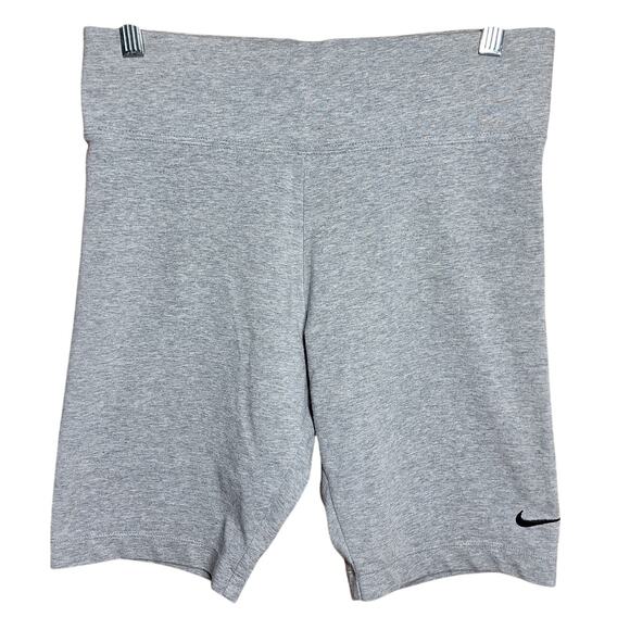 Nike Legasee classic high rise gray soft stretch biker shorts casual athletic - Picture 2 of 5